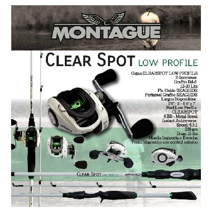 Caña Montague Clear Spot Para Reel Huevito - 2 Tramos Grafito 100% 12 20 Lbs