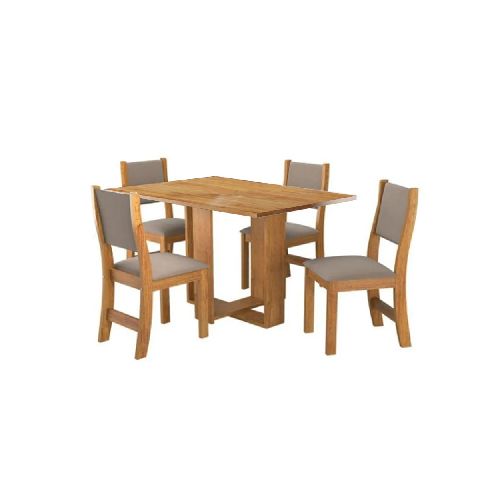 Juego De Comedor 4 Sillas Tapizadas Tapa Rectangular Mdp - Soy Hogar Muebles