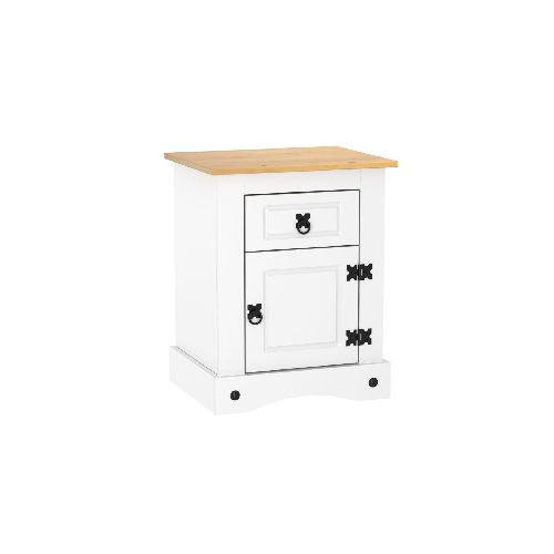 Mesa De Luz 1 Puerta 1 Cajon Linea Mexicana Dormitorio E1633 - Soy Hogar Muebles