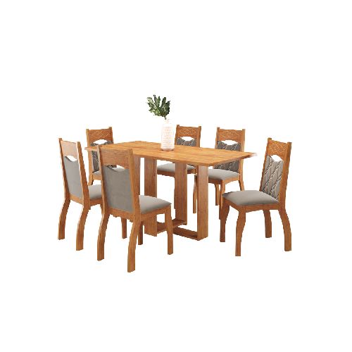 Juego Comedor Mesa 6 Sillas Tapa Rectangular Elegance - Soy Hogar Muebles