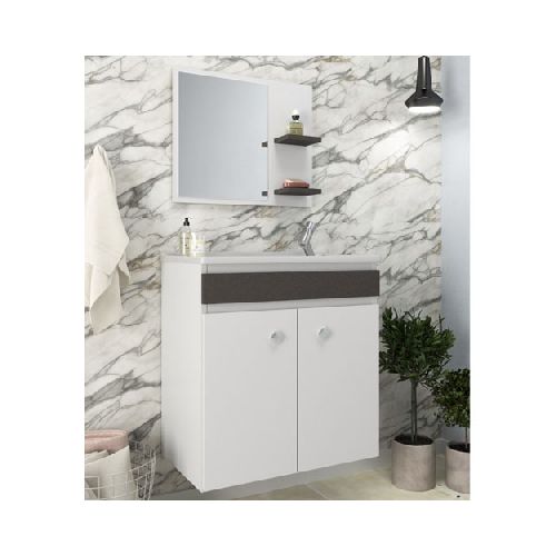 Mueble De Baño De Colgar Con Bacha Y Espejo - Soy Hogar Muebles