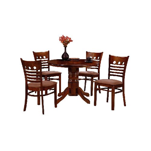 Juego De Comedor 4 Sillas Mesa Redonda Madera Maciza - Soy Hogar Muebles