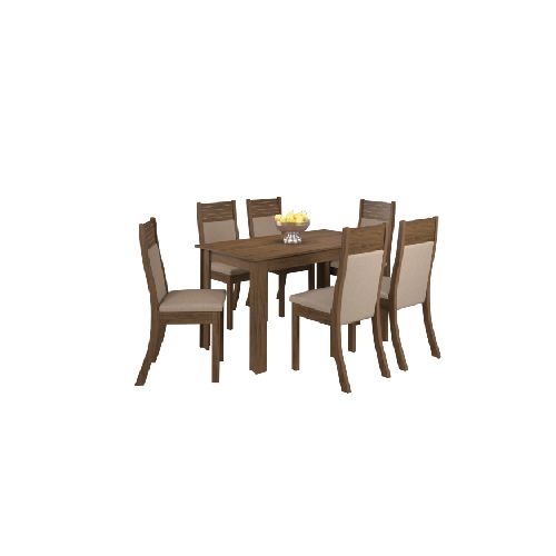 Juego De Comedor 6 Sillas Mesa Living Chocolate Roma - Soy Hogar Muebles