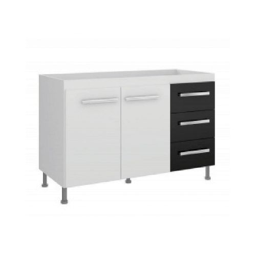 Bajo Mesada de Cocina 603 Blanco/negro - Soy Hogar Muebles