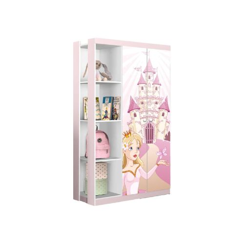 Ropero Para Niños 2 Puertas 4 Estantes Armario Infantil Princesa - Soy Hogar Muebles