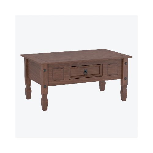 Mesa Ratona Linea Mexicana 1 Cajon Living Madera Maciza E1517 - Soy Hogar Muebles