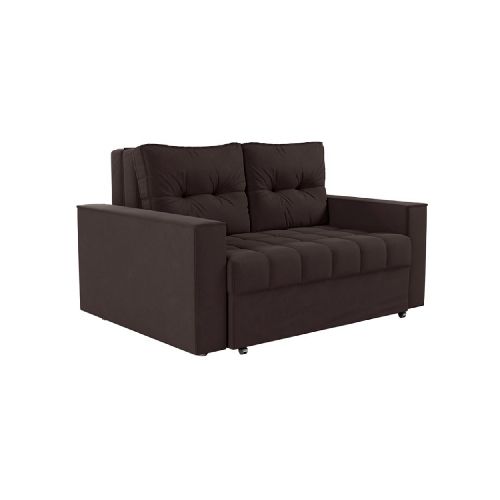 Sofa Cama 2 Plazas Abertura Frontal Ruedas Patas De Madera - Soy Hogar Muebles