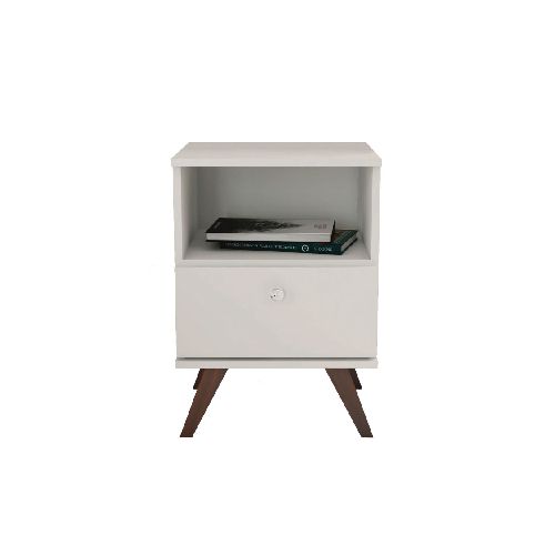 Mesa De Luz Linea Retro Living Dormitorio 1 Cajon Bl Rt3019 - Soy Hogar Muebles