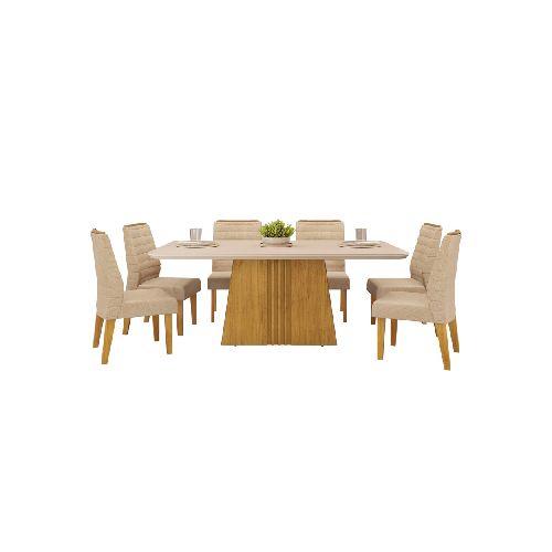 Juego Comedor Mesa 6 Sillas Tapizadas Italia - Soy Hogar Muebles