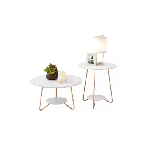 Mesa De Living Mesa Lateral Ratona Linea Retro Blanco - Soy Hogar Muebles