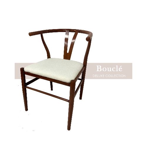 Bouclé - Silla de comedor Wishbone 