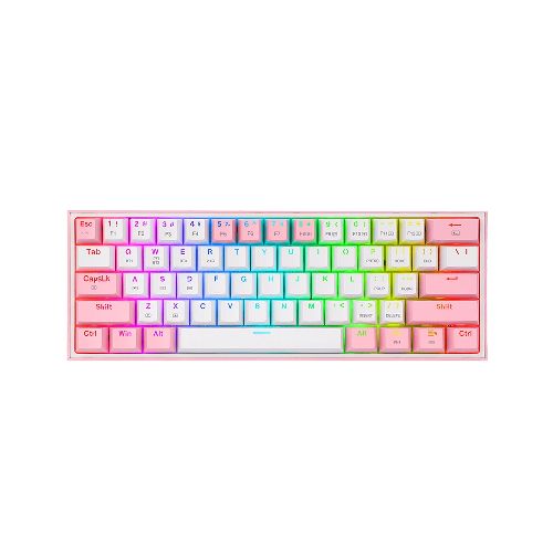 Teclado Redragon Fizz Pro Blanco/Rosa Mecánico RGB - Thot Computación