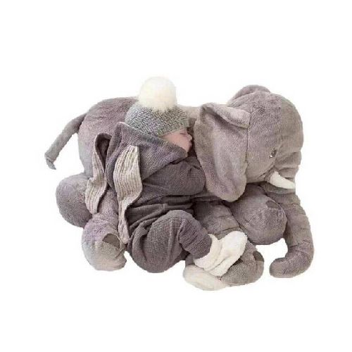 Almohadon elefante gris - peluche almohada de apego