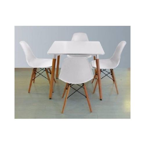 Juego de comedor Eames: Mesa cuadrada y 4 sillas