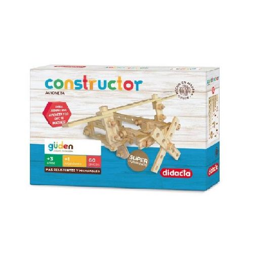 Juego Constructor Avion De Madera - Puzzle 3D 60 Piezas