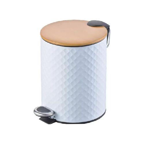 Papelera redonda y pedal Basurero baño cocina Cesto chico 5L