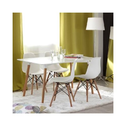 Juego de comedor Eames: Mesa rectangular y 4 sillas