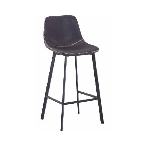 Taburete Nicole - Asiento Y Respaldo Acolchonado - Negro O Crema