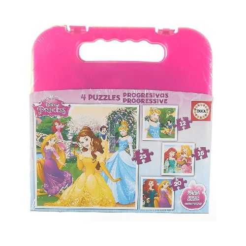 Puzzle Valija X 4 Princesas - Educa