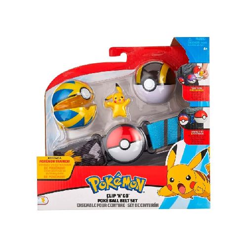 Cinturón De Entrenamiento Pokémon- 2pokebolas + Figura