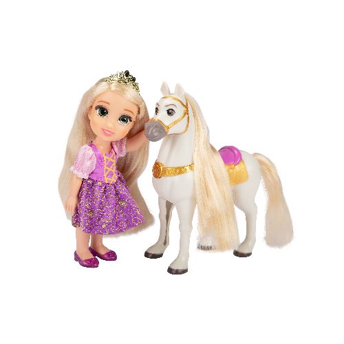 Muñeca Petit Rapunzel Con Pony Disney  