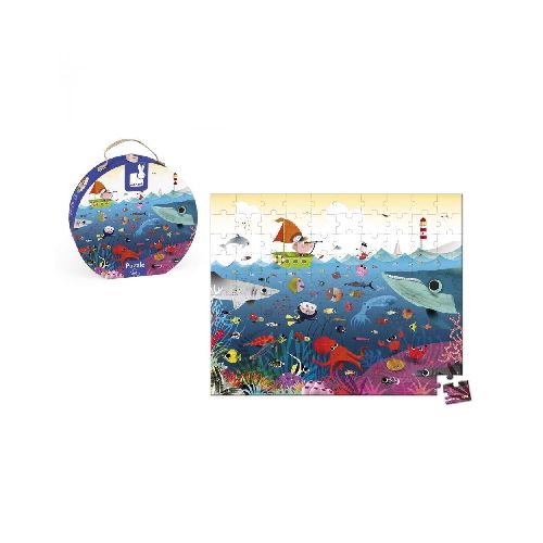 Puzzle en maleta 100p oceano, Janod  