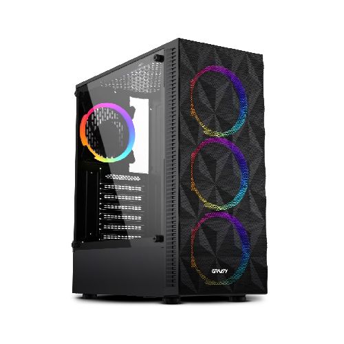 GABINETE GRAVITY GR82 BLACK C/ 4 FAN RGB