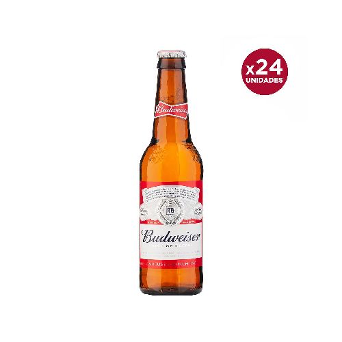 CERVEZA BUDWEISER BOTELLA 355 ML X 24