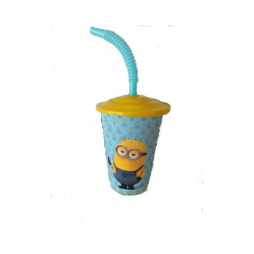 Vaso con sorbito Minions 450Ml