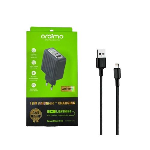 Cargador Dual Oraimo 18W con cable lightning