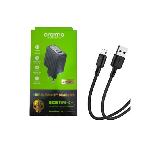 Cargador Dual Oraimo 18W con cable USB-C