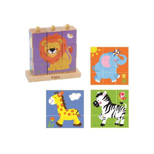 Puzzle Cubos Apilable Selva