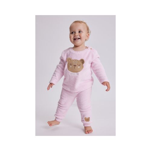 Set Pijama Polar Oso - Rosa