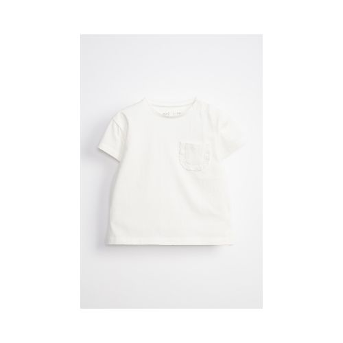 Remera Manga Corta Con Bolsillos Broderie - Blanca