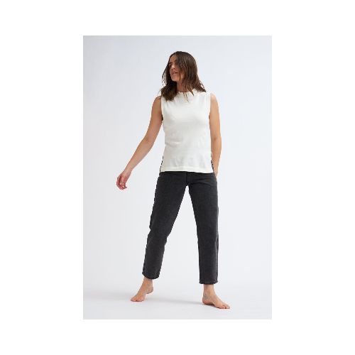 Pantalón de jean mom fit - Negro