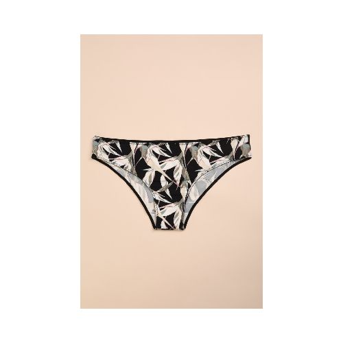 Bikini poliamida flores - Negro