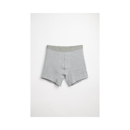 BOXER LARGO ALGODON LISO - Gris Melange