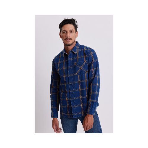 Camisa de jean a cuadros - Ocre