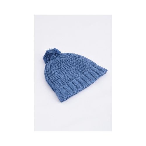 Gorro de punto con pom pom - Azul