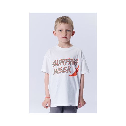 Remera estampada - Surfing Week Beige