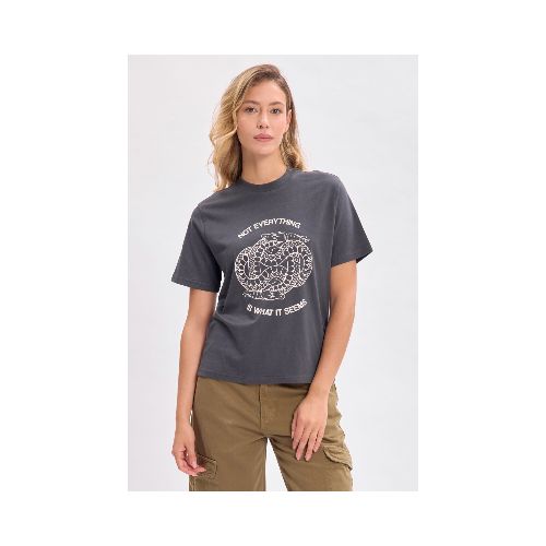 Remera estampa - Serpiente Gris