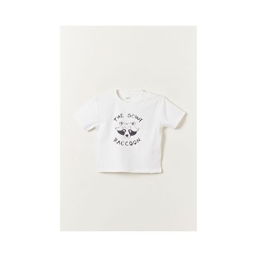 Remera oversize estampa - Mapache Blanco