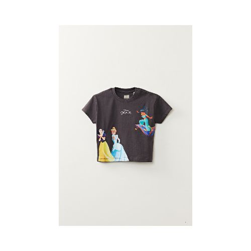 Remera Manga Corta - Princesas Gris