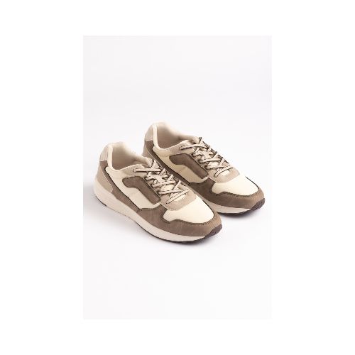 ZAPATILLA ACORDONADA DEPORTIVA COMBINADO - Combinada beige