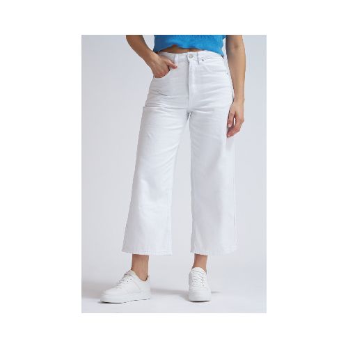 Pantalón de jean culotte - Blanco