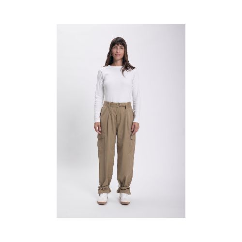 Pantalón casual cinto - Beige