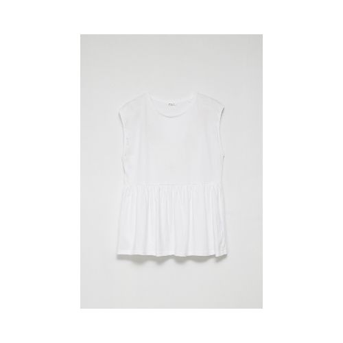 Blusa sin mangas peplum - Blanco