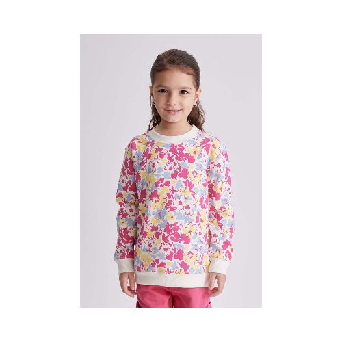 Buzo deportivo estampado Disney - Flores fucsia