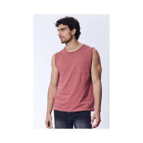 Musculosa Slub Bolsillo - Terracota