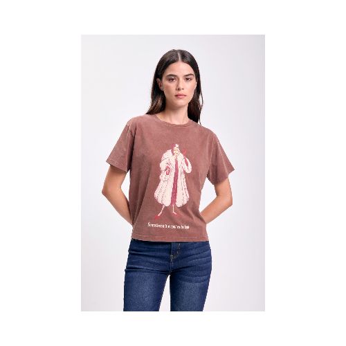 Remera estampa - Cruela Marron